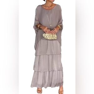 Artistic Style Loose Dress, Artistic Style Loose Layered Dress, Women's Casual